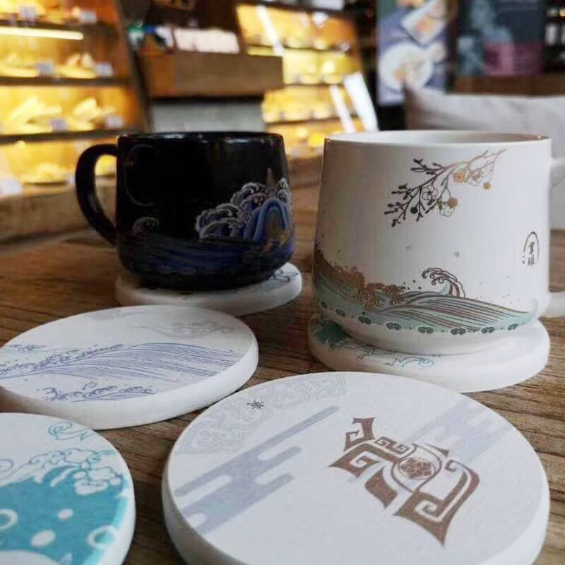 Diatomite Cup Coaster Chinese Summer Palace 3